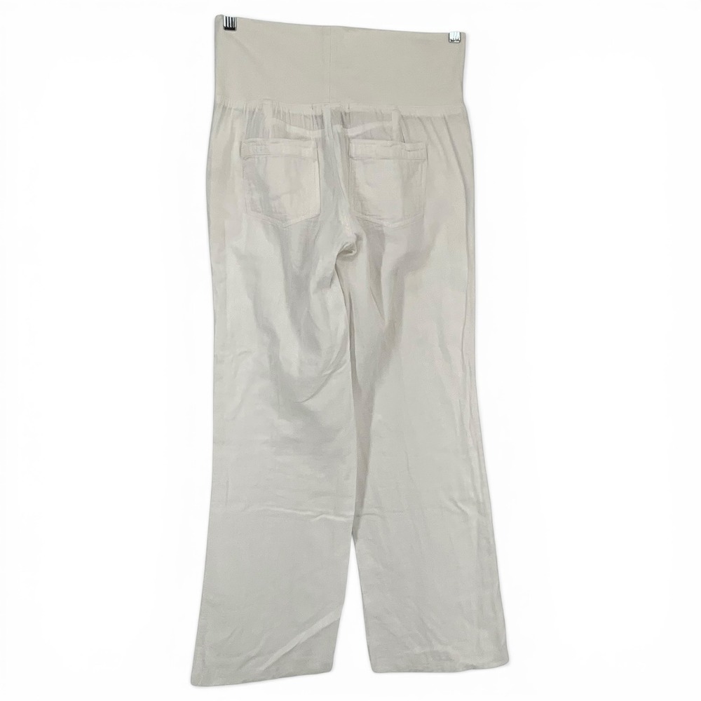 Democracy Wide Leg Maternity Pants in Cream - Picture 2 of 9